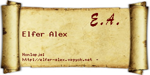Elfer Alex névjegykártya